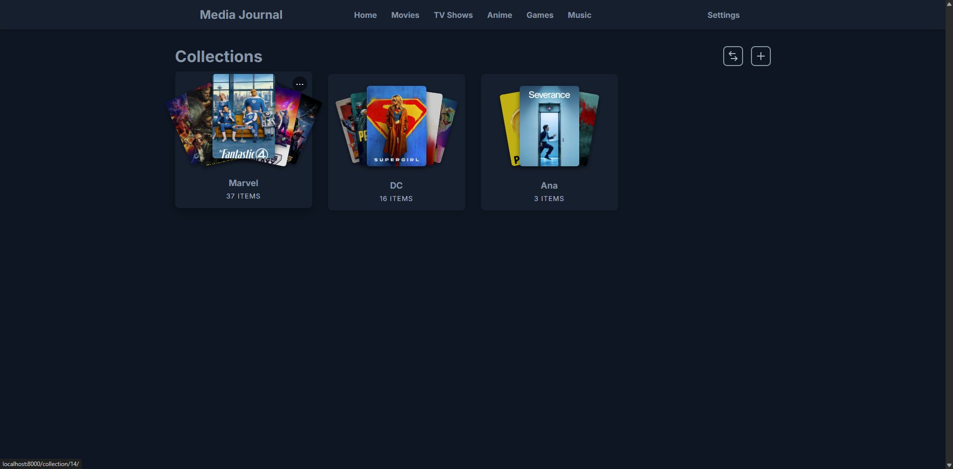 Collections Screen