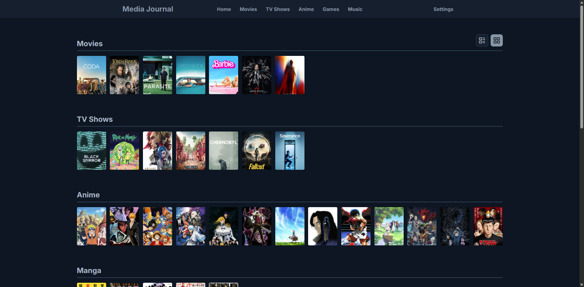 Favorites Screen